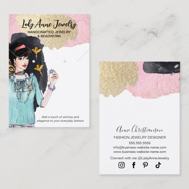 Carte d'affichage pour la bijouterie captivante (Devant / Derrière)