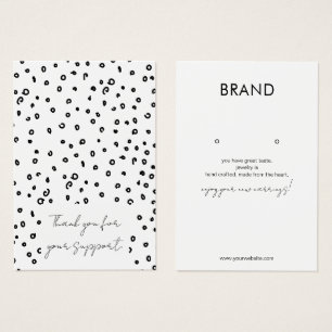 Carte d'affichage pour les bijoux en noir et blanc