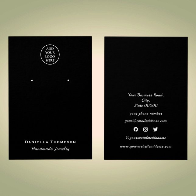 Carte d'affichage pour les bijoux en noir et blanc (Créateur téléchargé)