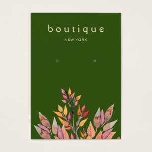 Carte d'affichage pour les bijoux en terre verte