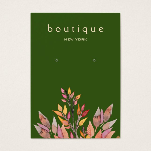 Carte d'affichage pour les bijoux en terre verte (Devant)