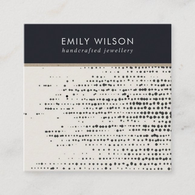 CARTE D'AFFICHAGE RETRO BLACK WHITE DOTS STUD EARR (Devant)