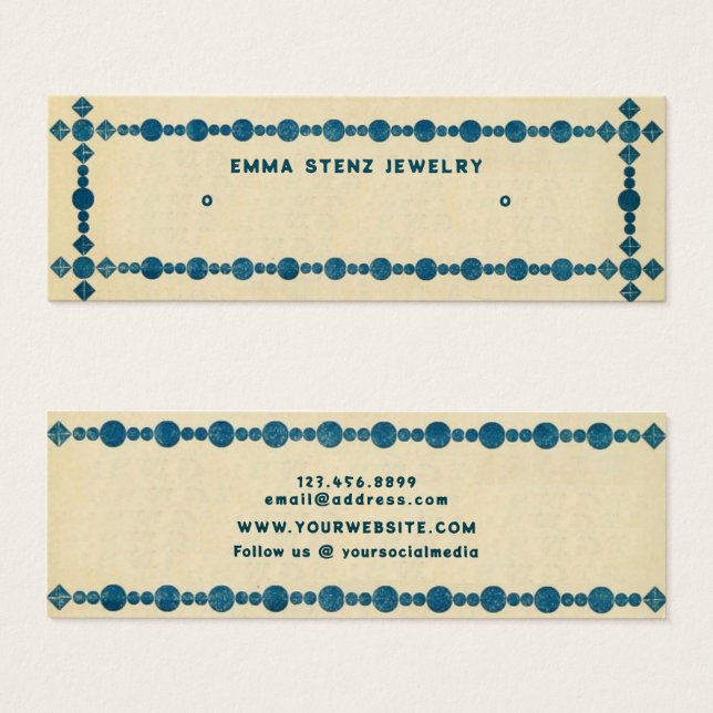 Carte d'affichage Retro Bordure Gem ・ Boucles d'or (Devant & derrière)