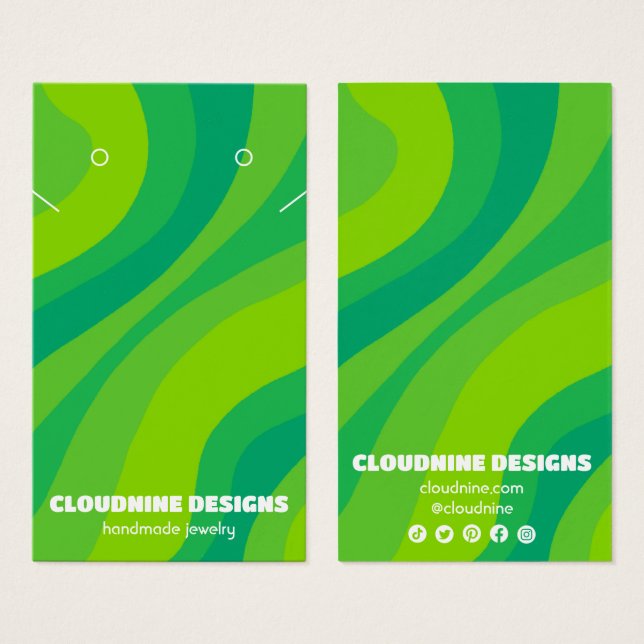 Carte d'affichage rétro Wave Earring Collier bijou (Devant & derrière)