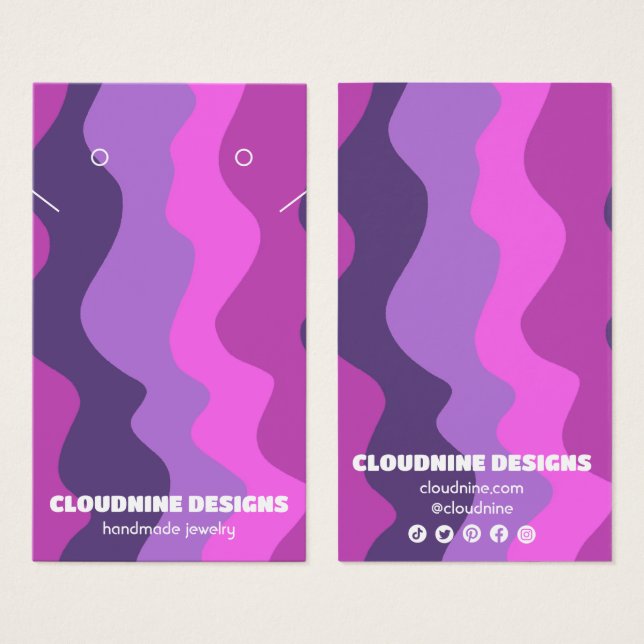 Carte d'affichage Retro Waves Earring Collier Bijo (Devant & derrière)