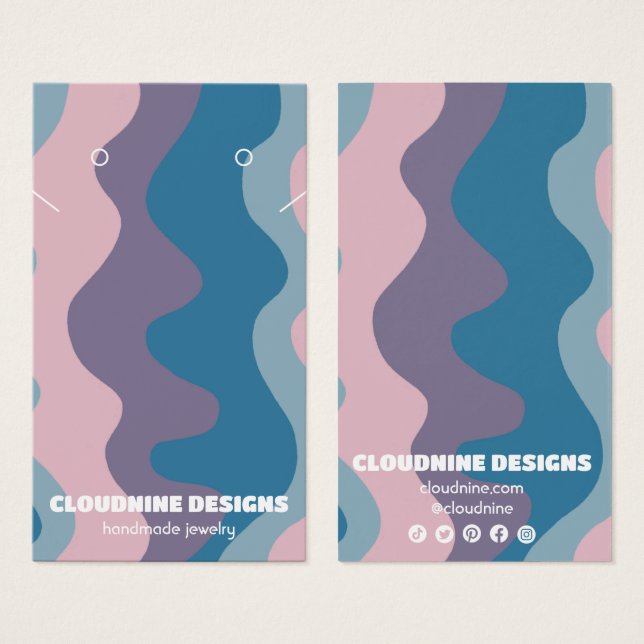 Carte d'affichage Retro Waves Earring Collier Bijo (Devant & derrière)