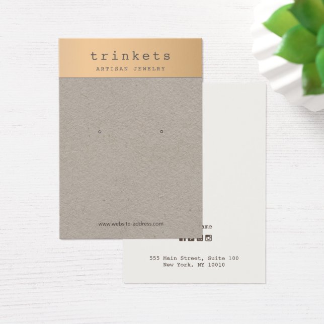 Carte d'affichage rose Gold Kraft pour bijoux à or (Bureau)