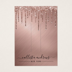 Carte d'affichage rose  Gold Parties scintillant