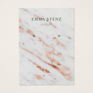 Carte d'affichage rose Gold sur marbre blanc