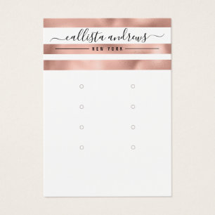 Carte d'affichage rose Gold White Stripes
