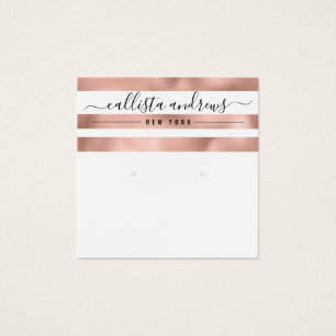 Carte d'affichage rose Gold White Stripes