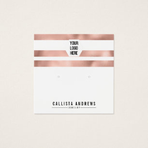 Carte d'affichage rose Gold White Stripes