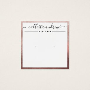 Carte d'affichage rose or blanc Cursive oreille