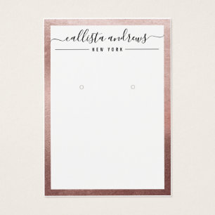 Carte d'affichage rose or blanc Cursive oreille