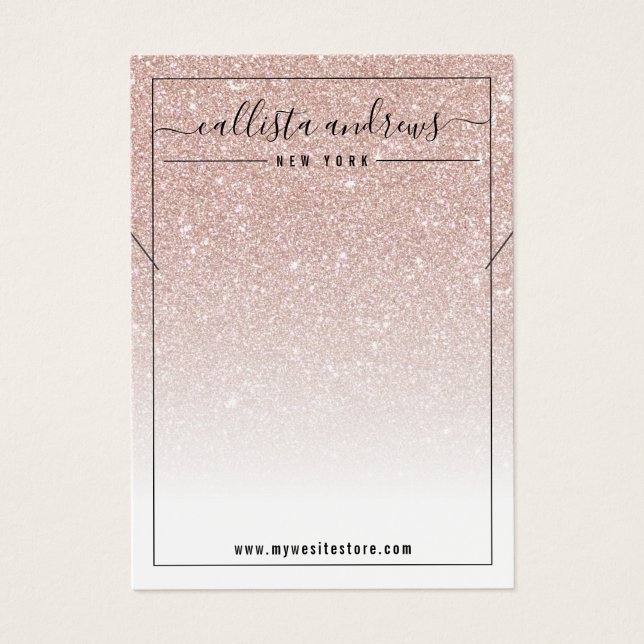 Carte d'affichage rose Parties scintillant or blan (Devant)