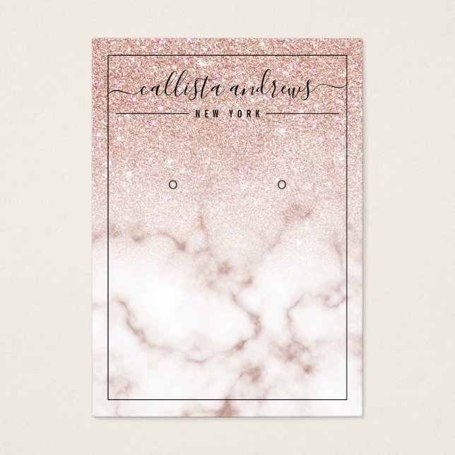 Carte d'affichage rose Parties scintillant or marb (Devant)
