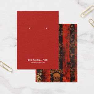 Carte d'affichage rouge noir gothique crâne d'orei