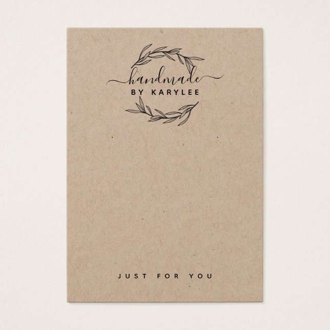 Carte d'affichage Rustic Laurel Leaf Bijoux d'orei (Devant)