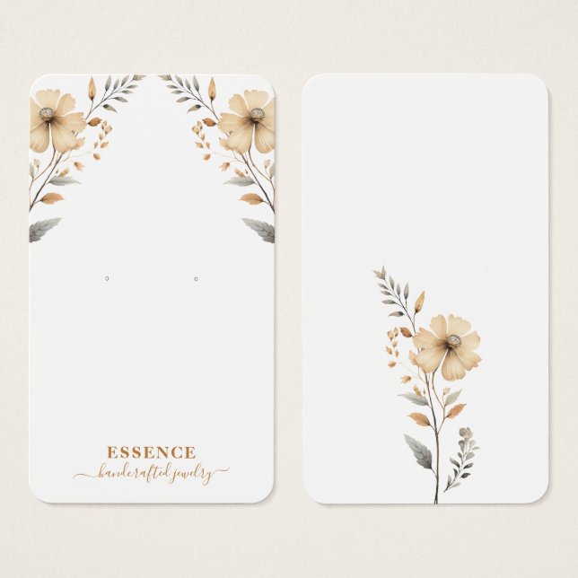 Carte d'affichage Rustique Fleurs sauvages d'aquar (Devant & derrière)