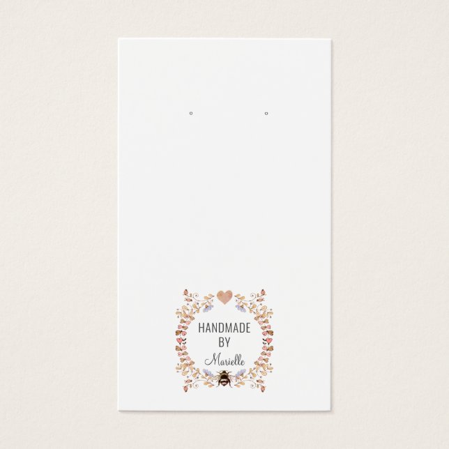 Carte d'affichage Rustique Floral Oreille Bijoux (Devant)