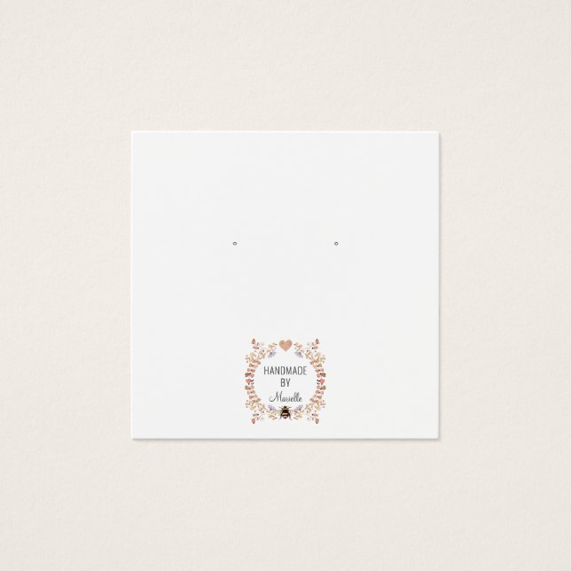 Carte d'affichage Rustique Floral Oreille Bijoux (Devant)