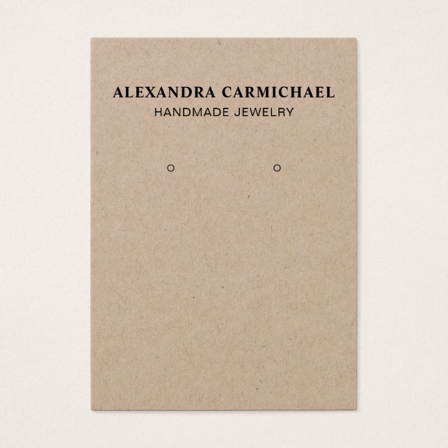 Carte d'affichage Rustique Kraft artisanal bijoux  (Devant)