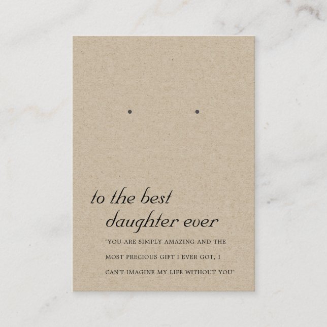 CARTE D'AFFICHAGE RUSTIQUE KRAFT FILLE AMI EARRY (Devant)