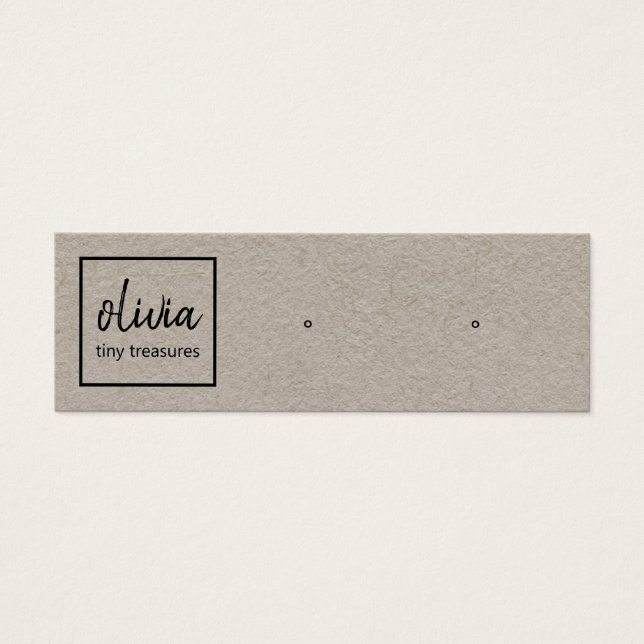 Carte d'affichage Script Stud à oreille Kraft (Devant)