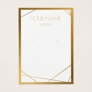 Carte d'affichage simple à bordure, or géométrique