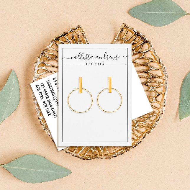 Carte d'affichage simple à oreille blanche noire (Créateur téléchargé)