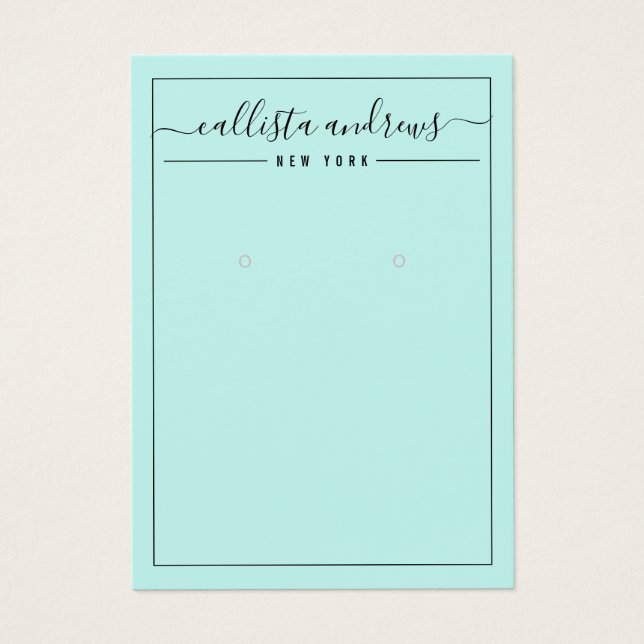 Carte d'affichage simple à oreille Cursive de la M (Devant)