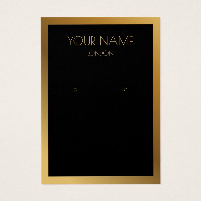 Carte d'affichage simple à oreille noire avec bord (Devant)