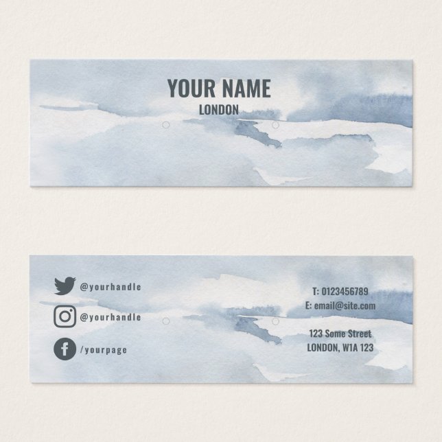 Carte d'affichage simple aquarelle (Devant & derrière)