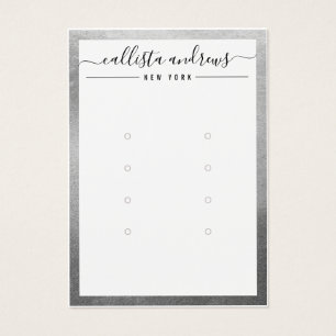 Carte d'affichage simple Argent blanc à oreille mu