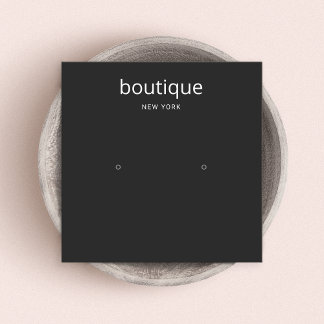 Carte d'affichage simple Black Modern Stud Écouteu