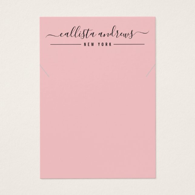 Carte d'affichage simple Collier noir rose (Devant)