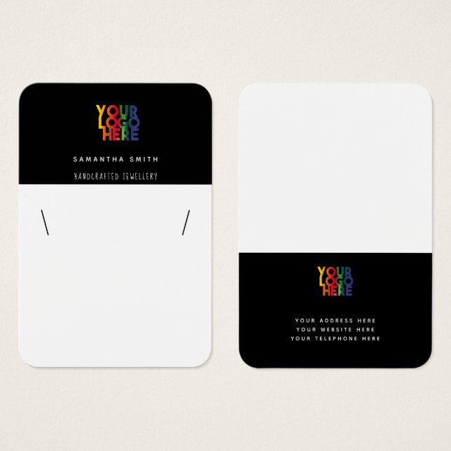 Carte d'affichage simple couleur blanche noire pou (Devant & derrière)