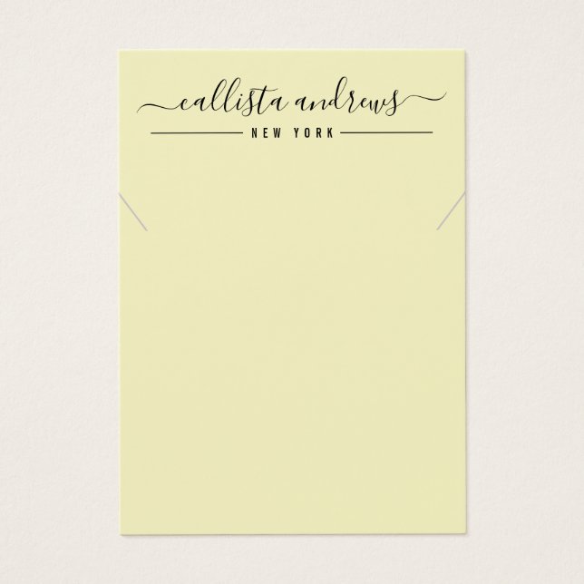 Carte d'affichage simple couleur noire jaune (Devant)