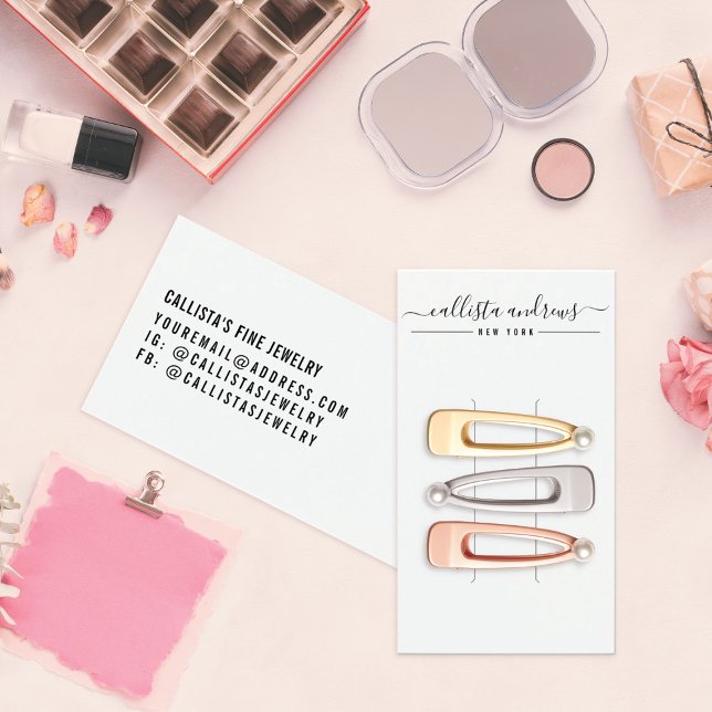 Carte d'affichage simple en noir blanc à cheveux (Créateur téléchargé)