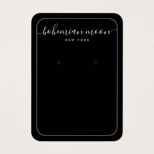 Carte d'affichage simple en noir et blanc (Devant)