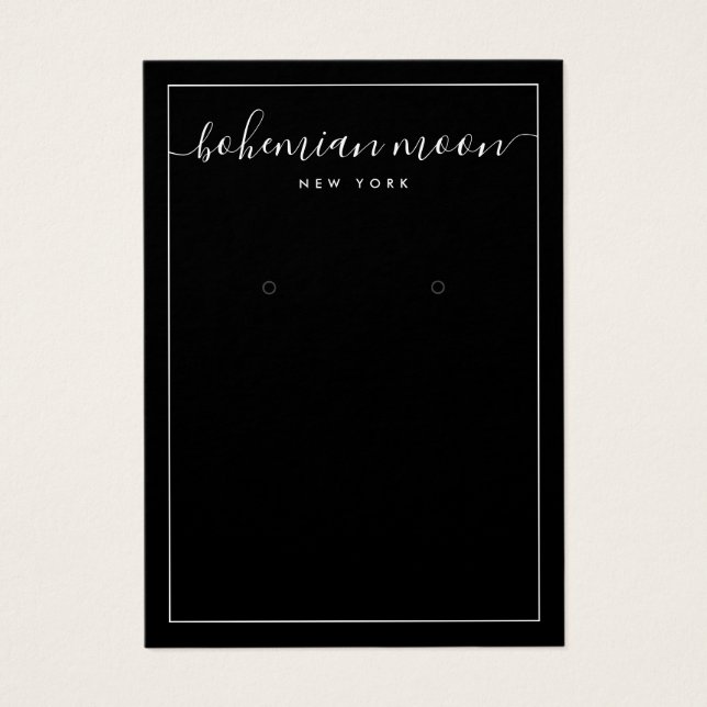 Carte d'affichage simple en noir et blanc (Devant)