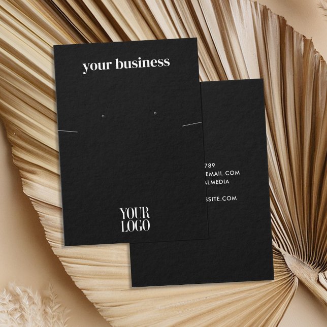 Carte d'affichage simple et moderne Black Jewelry (Créateur téléchargé)