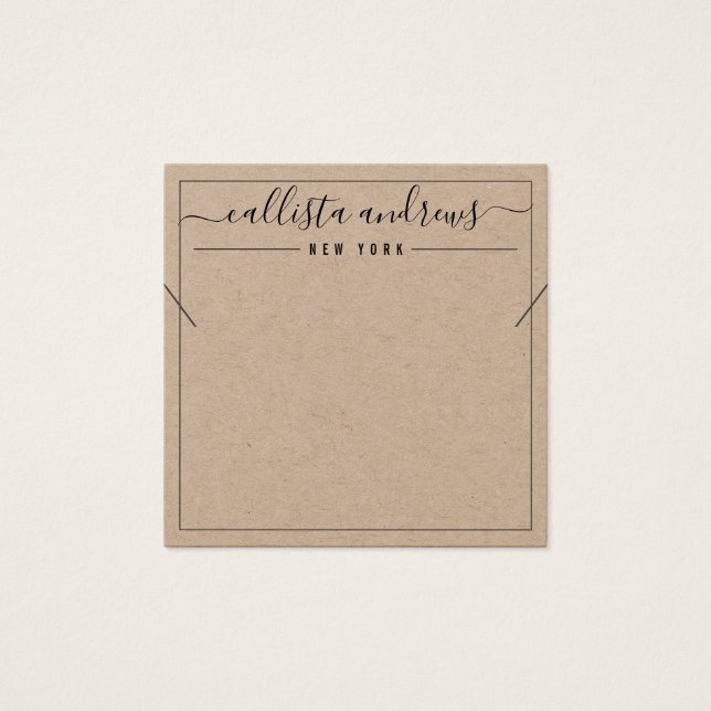 Carte d'affichage simple Kraft papier Cursive Coll (Devant)