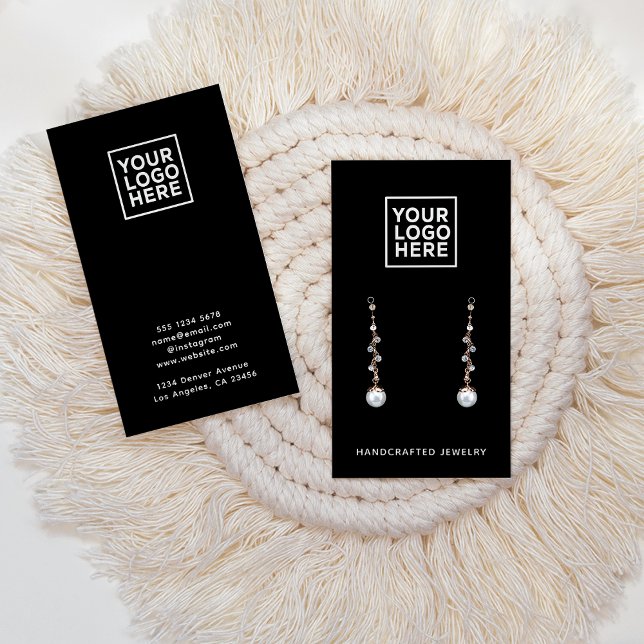 Carte d'affichage simple Logo Bijoux Noirs (Créateur téléchargé)