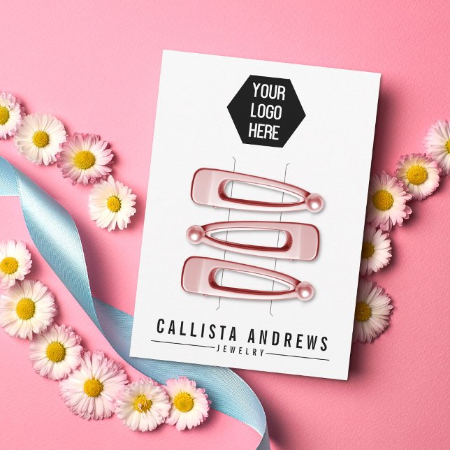 Carte d'affichage simple noir blanc à cheveux mult (Créateur téléchargé)