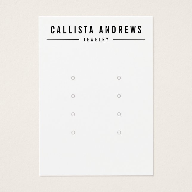 Carte d'affichage simple noir blanc à oreille mult (Devant)