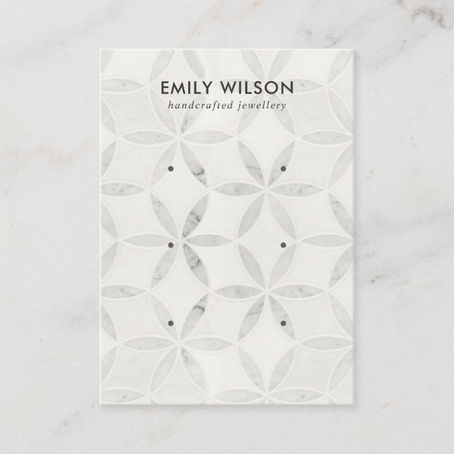 CARTE D'AFFICHAGE SOFT OFF WHITE FLORAL 3 STUD EAR (Devant)