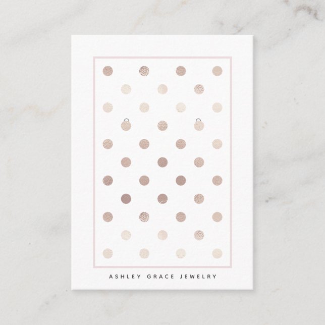 Carte d'affichage tendance à oreille rose or blanc (Devant)