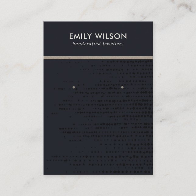 CARTE D'AFFICHAGE URBAN BLACK KRAFT DOTS STUD EARR (Devant)