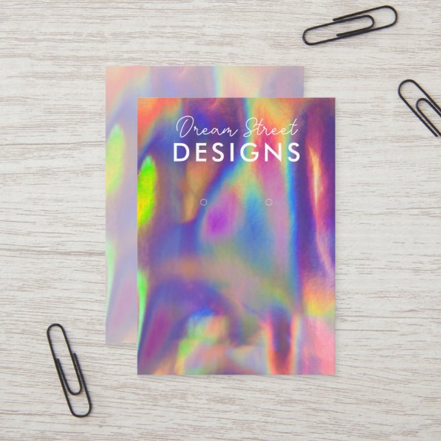 Carte d'affichage violet rouge Faux Holo (Devant/Arrière en situation)